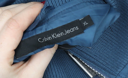 Womens UK Size XL Calvin Klein Jeans Blue Quilted Coat