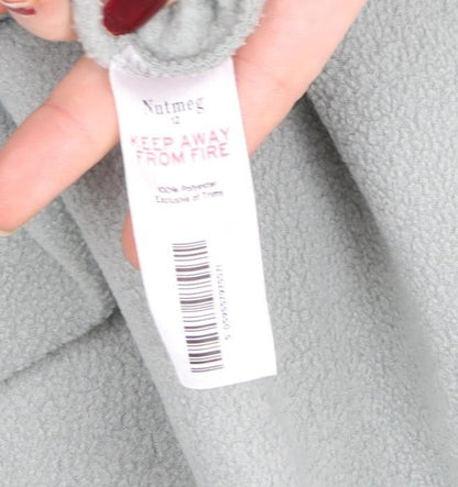 Nutmeg Women Light Grey Fleece 1/2 Zip Hooded Pullover Size 12