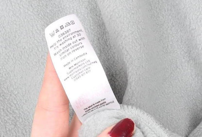 Nutmeg Women Light Grey Fleece 1/2 Zip Hooded Pullover Size 12