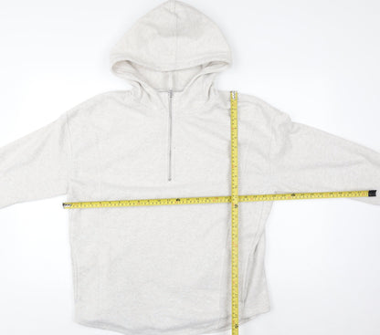 Nutmeg Women Beige 1/2 Zip Hoodie Size 12 Fleece Sweatshirt