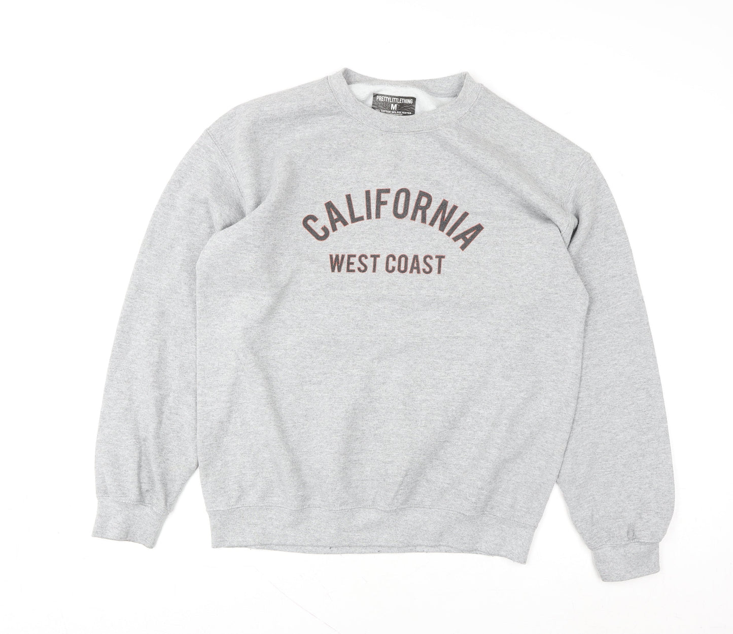 Womens UK Size S PRETTYLITTLETHING Grey Pullover Sweatshirt