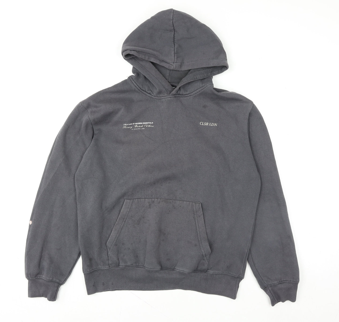 Womens UK Size M Closure LDN Grey Pullover Hoodie