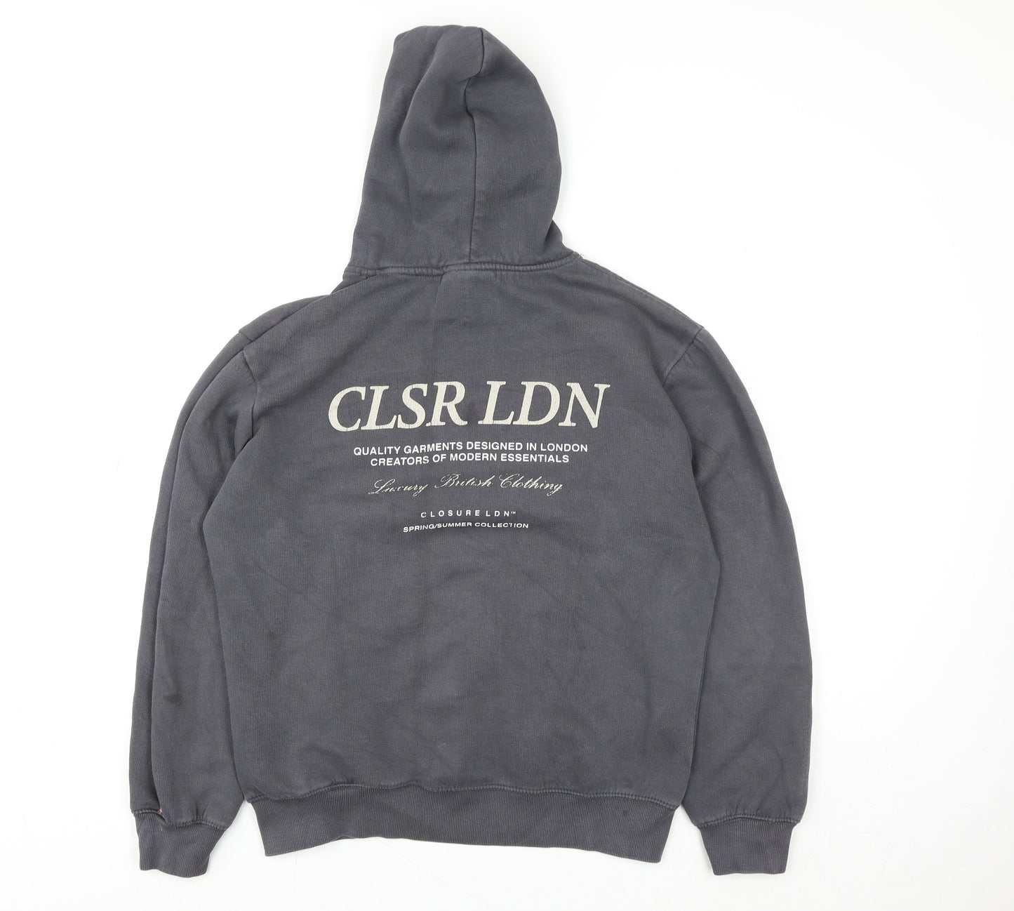 Womens UK Size M Closure LDN Grey Pullover Hoodie