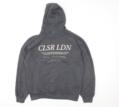 Womens UK Size M Closure LDN Grey Pullover Hoodie