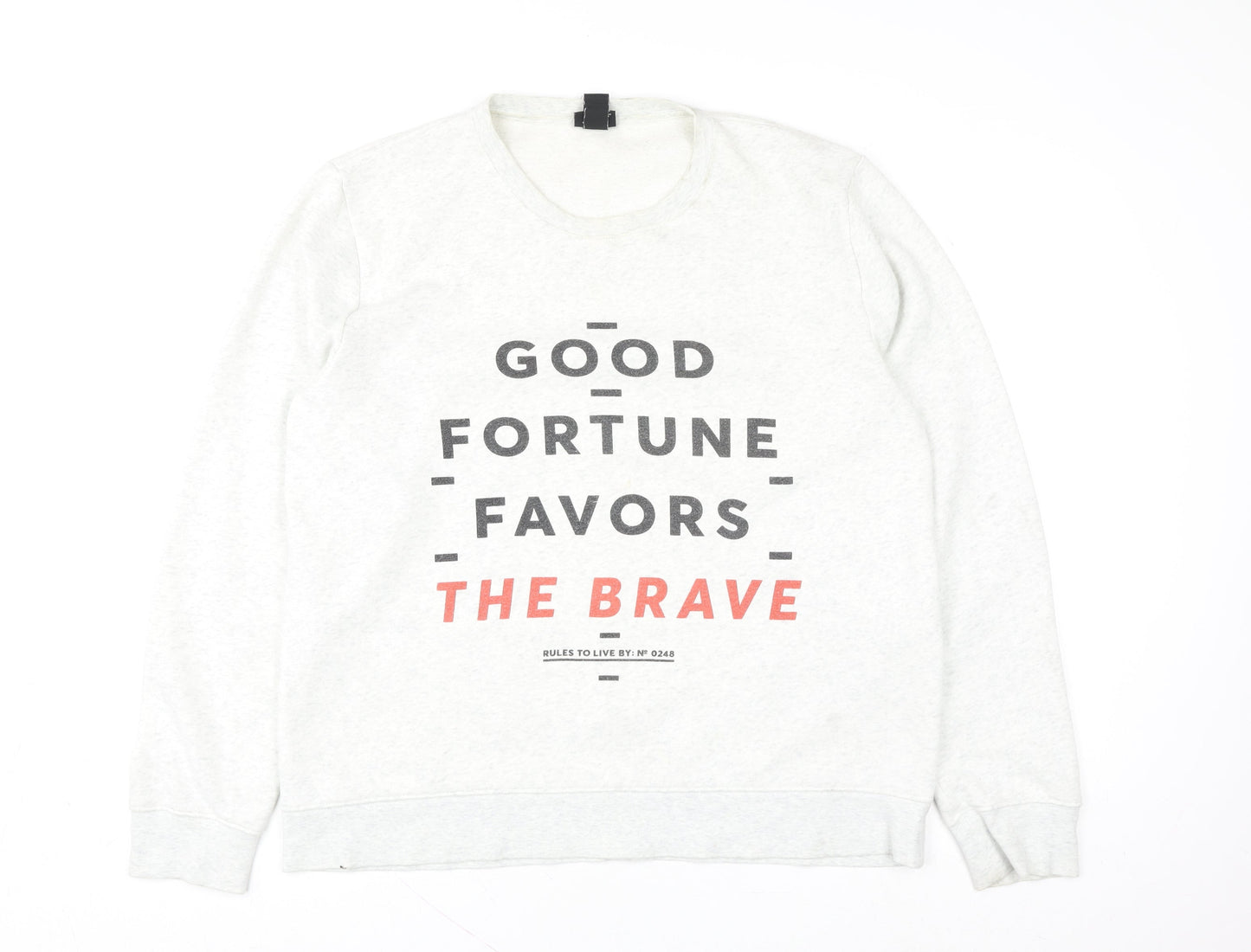 H&M Womens Grey XL Sweatshirt - Graphic Print Crew Neck Casual