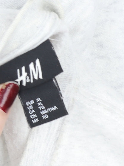 H&M Womens Grey XL Sweatshirt - Graphic Print Crew Neck Casual