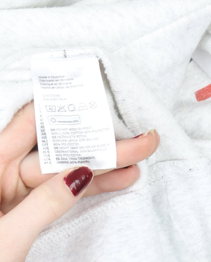 H&M Womens Grey XL Sweatshirt - Graphic Print Crew Neck Casual