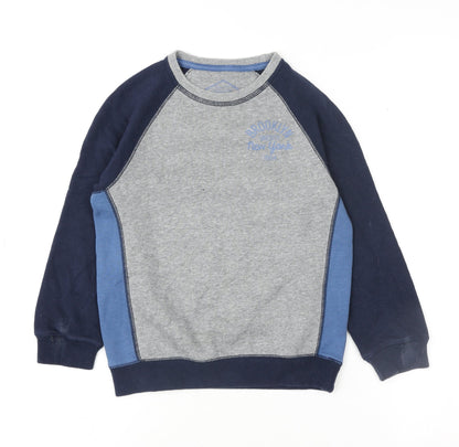 Matalan Boys Grey & Navy Colourblock Pullover Sweatshirt 7 Years
