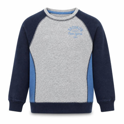 Matalan Boys Grey & Navy Colourblock Pullover Sweatshirt 7 Years