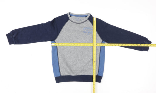 Matalan Boys Grey & Navy Colourblock Pullover Sweatshirt 7 Years