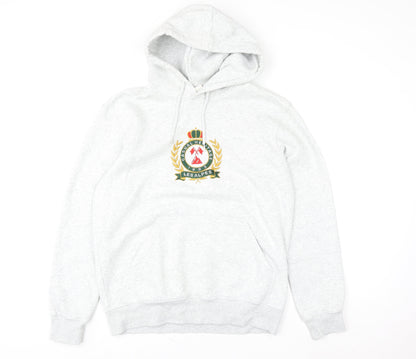 H&M Women’s Grey Hooded Pullover Sweatshirt Size S Cotton Blend