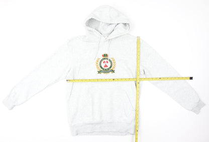 H&M Women’s Grey Hooded Pullover Sweatshirt Size S Cotton Blend