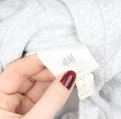 H&M Women’s Grey Hooded Pullover Sweatshirt Size S Cotton Blend