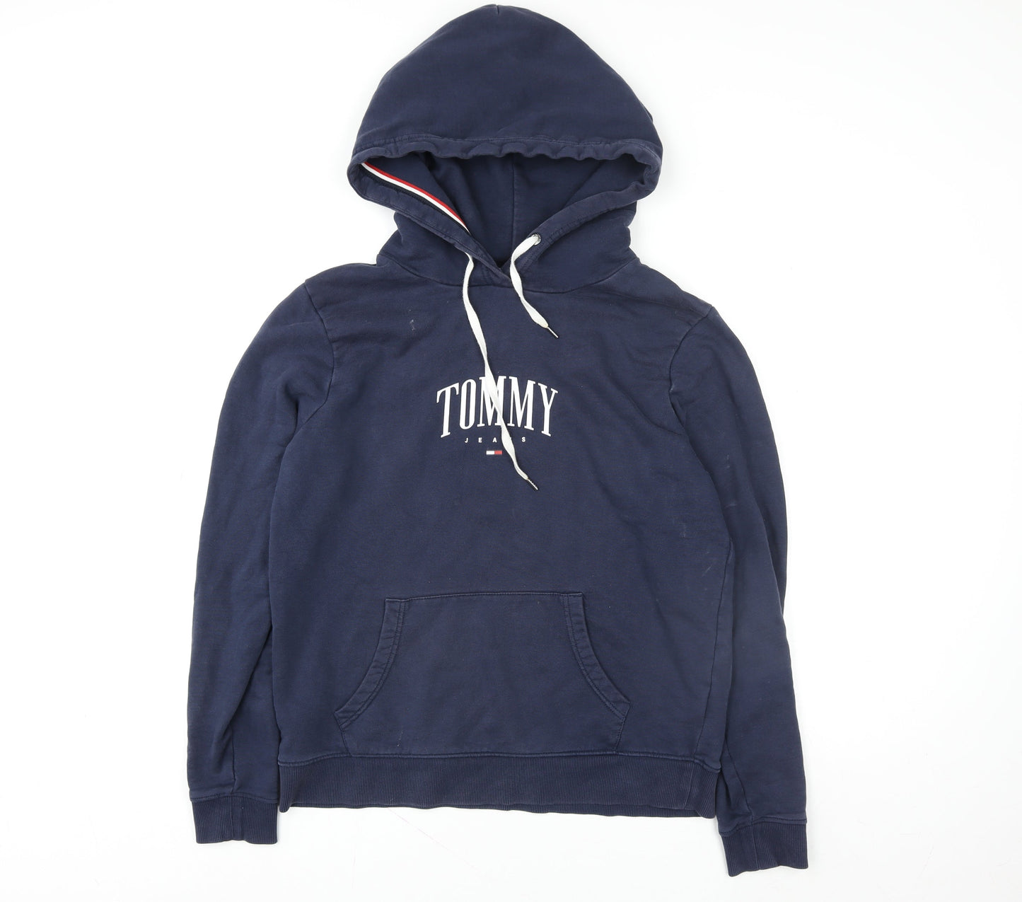 Mens UK Size L Tommy Jeans Blue Pullover Hoodie