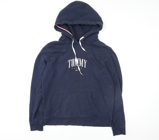 Mens UK Size L Tommy Jeans Blue Pullover Hoodie