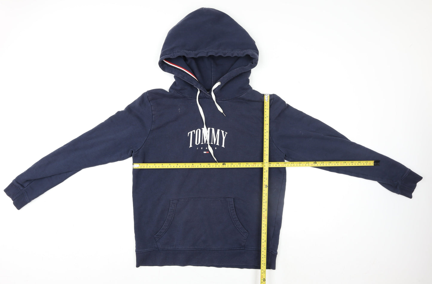 Mens UK Size L Tommy Jeans Blue Pullover Hoodie
