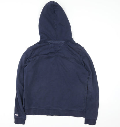 Mens UK Size L Tommy Jeans Blue Pullover Hoodie