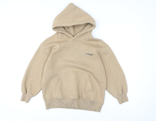 Girls UK Size 8-9 Years Zara Beige Pullover Hoodie