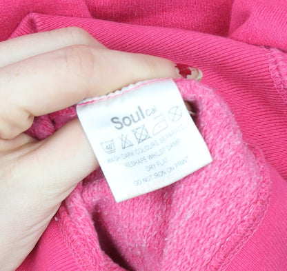 Womens UK Size 8 SoulCal Pink Pullover Hoodie