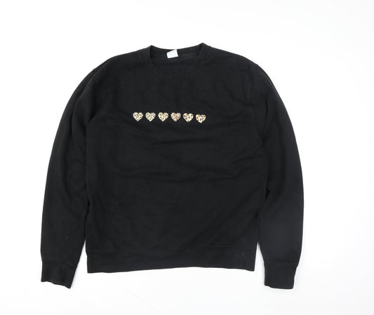 Womens UK Size M Lime Blonde Black Pullover Sweatshirt