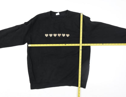 Womens UK Size M Lime Blonde Black Pullover Sweatshirt