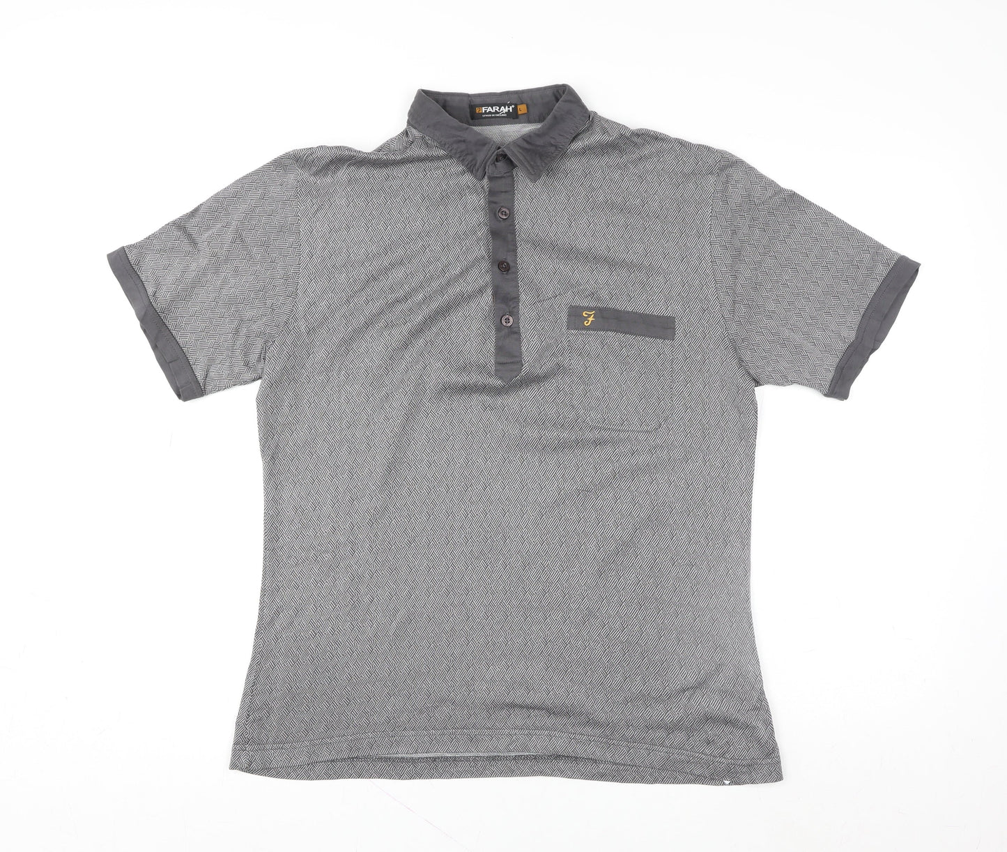 Mens UK Size L Farah 100% Cotton Polo Shirt