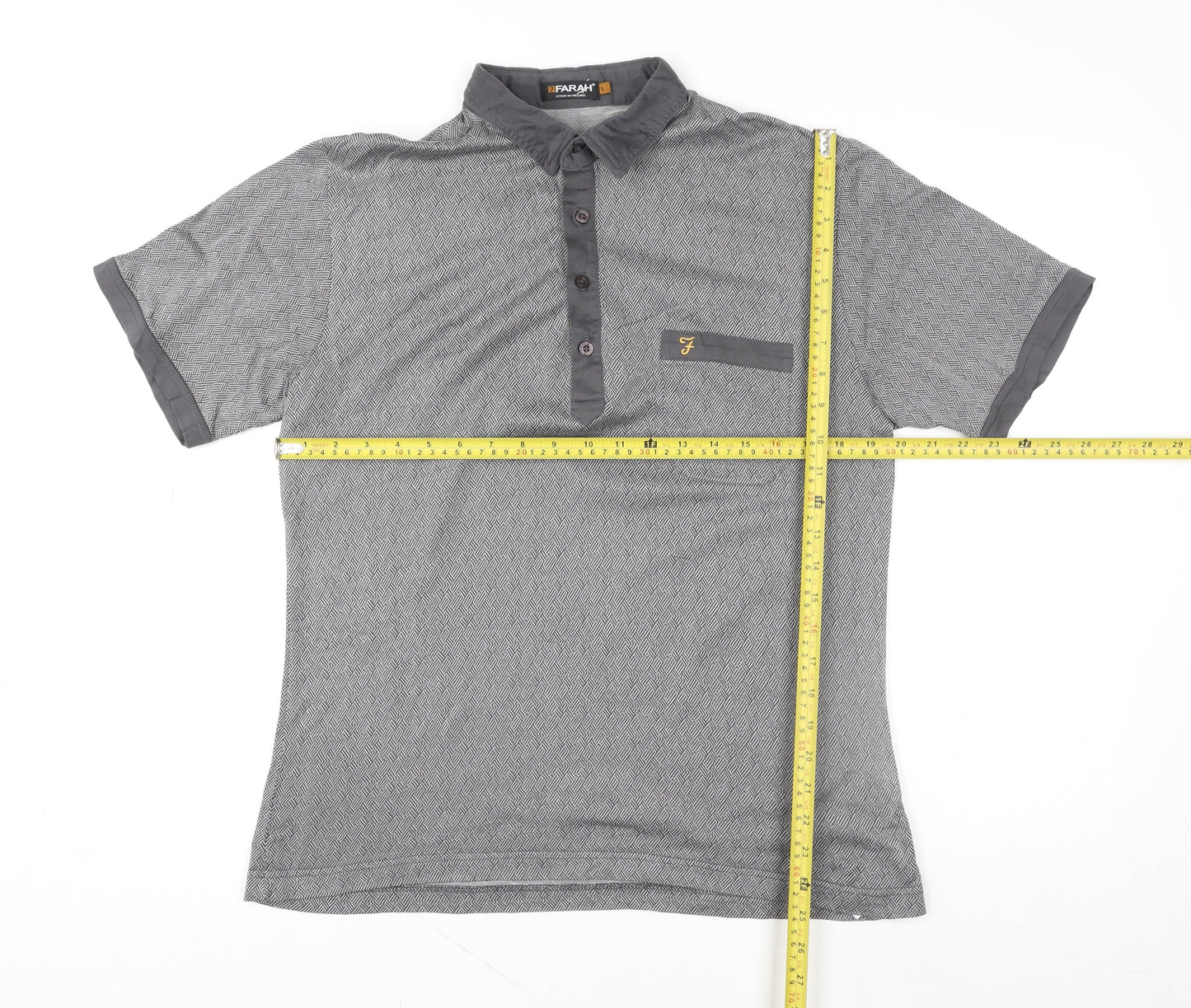 Mens UK Size L Farah 100% Cotton Polo Shirt