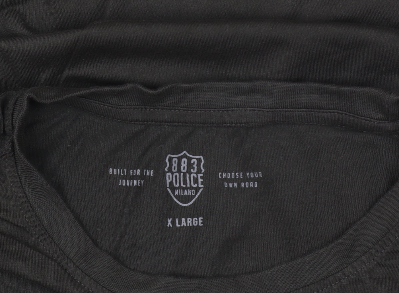 883 Police Men's XL Khaki Green Crew Neck Cotton T-Shirt