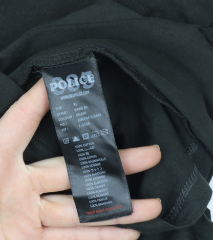 883 Police Men's XL Khaki Green Crew Neck Cotton T-Shirt