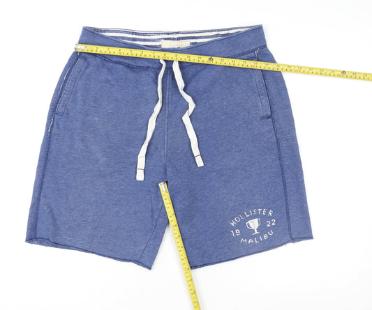 Hollister Men Blue Sweat Shorts M Elastic Waist Casual Summer