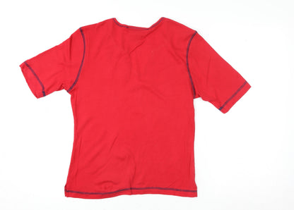 Womens UK Size M Natura Red Basic T-Shirt