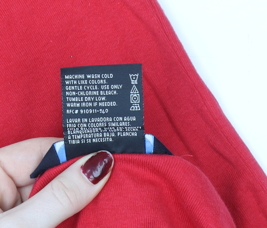 Womens UK Size M Natura Red Basic T-Shirt