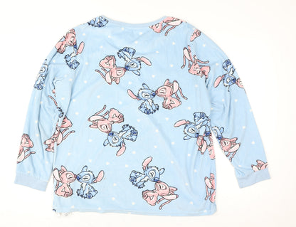 Disney Women’s Blue Stitch Long Sleeve Nightshirt Size 12