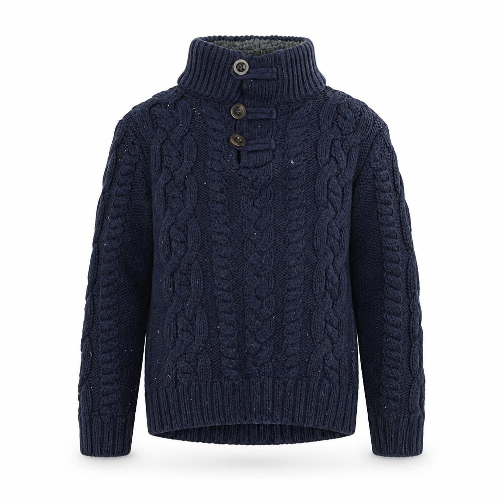 Baby Gap Girls Blue Henley Cable Knit Jumper 5 Years Wool Blend
