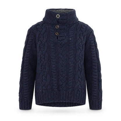 Baby Gap Girls Blue Henley Cable Knit Jumper 5 Years Wool Blend