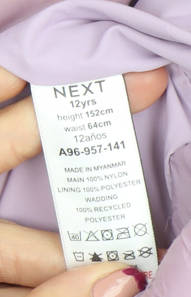 Girls UK Size 12 Years NEXT Purple Puffer Jacket