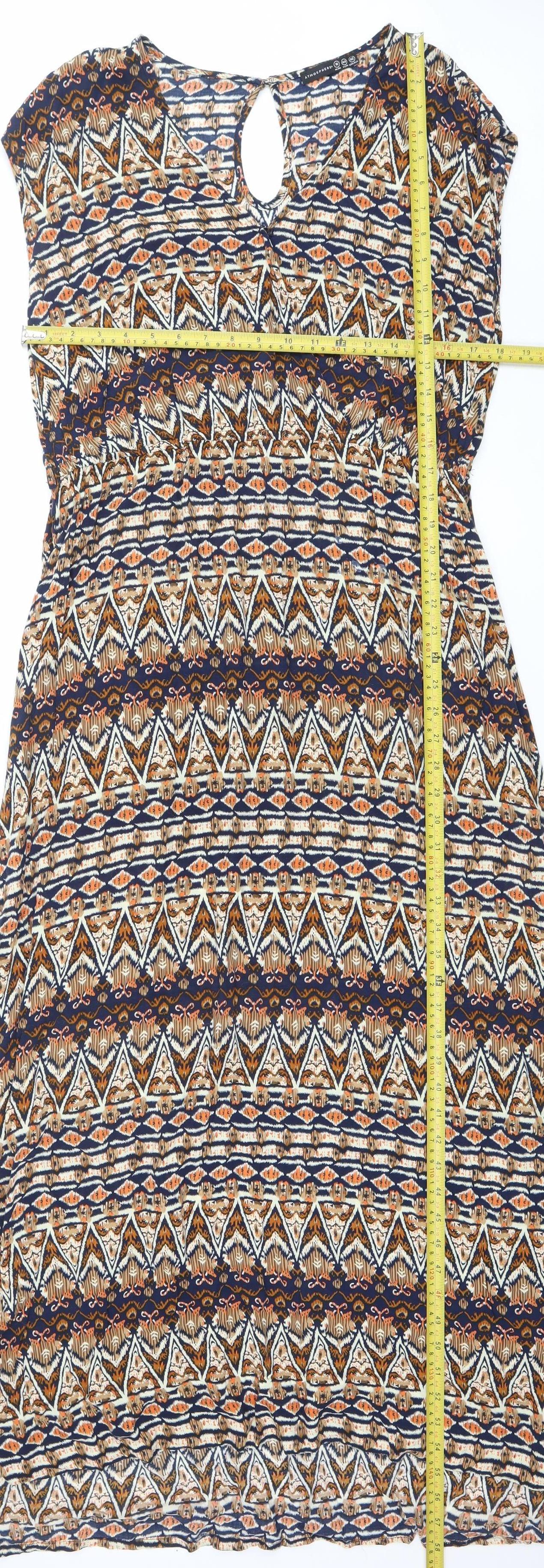 Atmosphere Women’s Multicoloured Geometric Shift Dress Size 16
