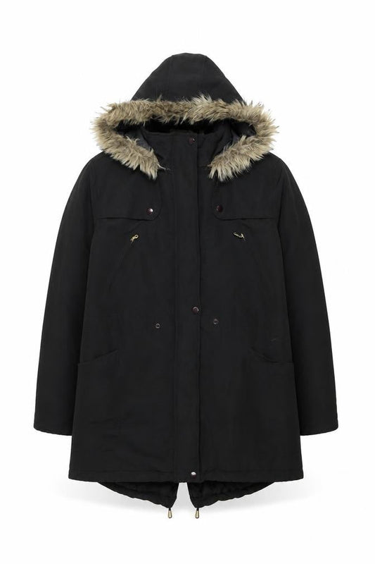 Womens UK Size 18 Anthology Black Parka Coat