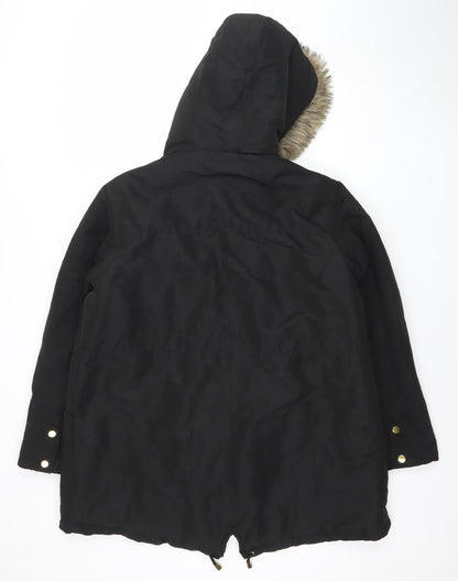 Womens UK Size 18 Anthology Black Parka Coat
