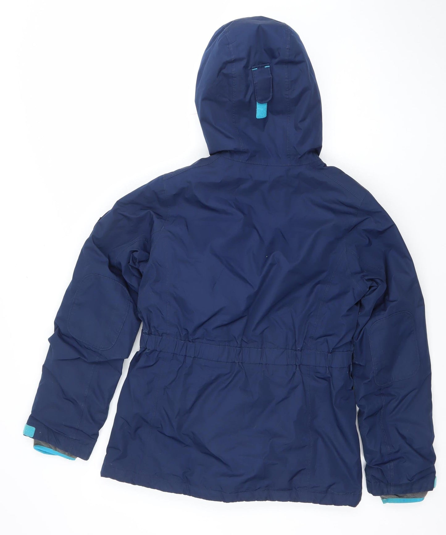 Lands' End Girls Blue Hooded Parka Coat 12-13 Years Lined Winter Jacket