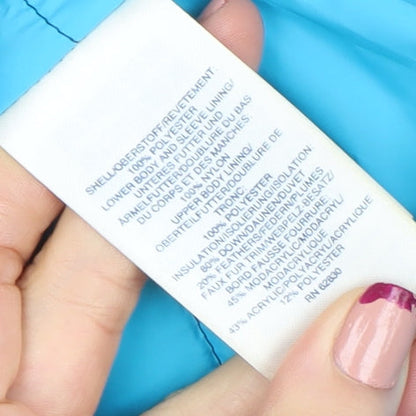 Lands' End Girls Blue Hooded Parka Coat 12-13 Years Lined Winter Jacket