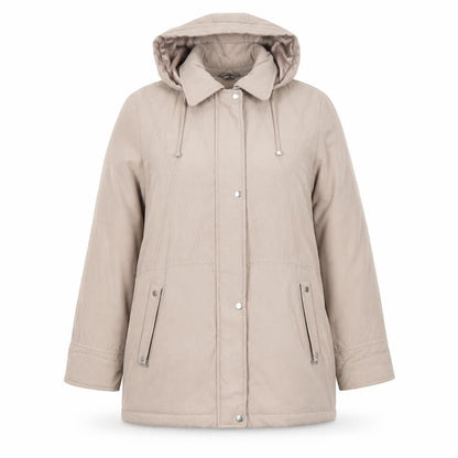 Valerie Hayes Women Beige Hooded Parka Jacket Size 14