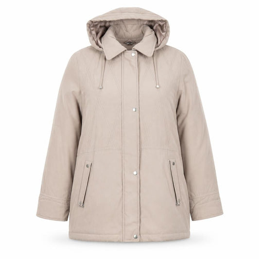 Valerie Hayes Women Beige Hooded Parka Jacket Size 14