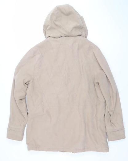 Valerie Hayes Women Beige Hooded Parka Jacket Size 14