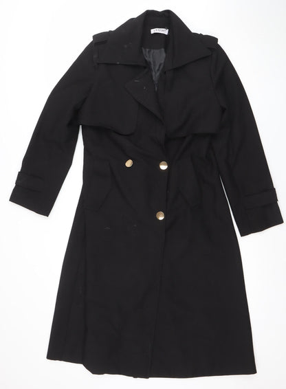 Womens UK Size S Lemina Black Trench Coat