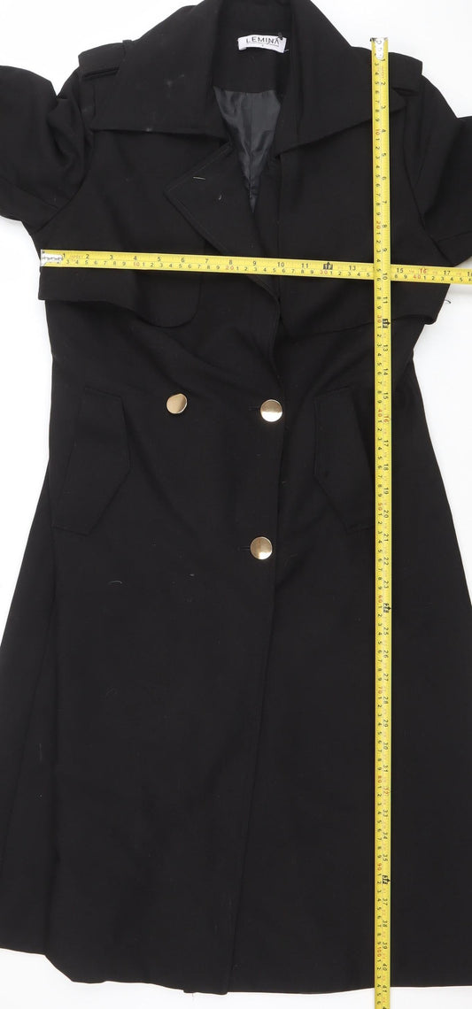 Womens UK Size S Lemina Black Trench Coat