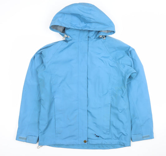 Womens UK Size S Outdoor Scene Blue Rain Coat