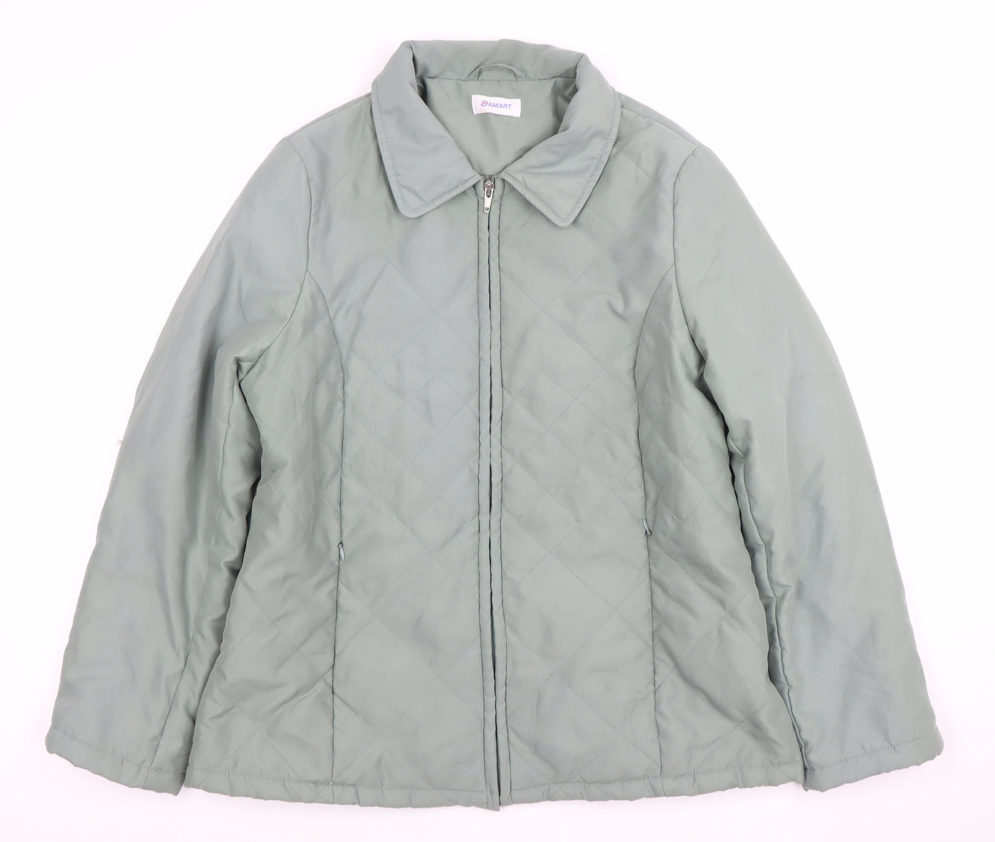 Womens UK Size 12 Damart Green Quilted Coat