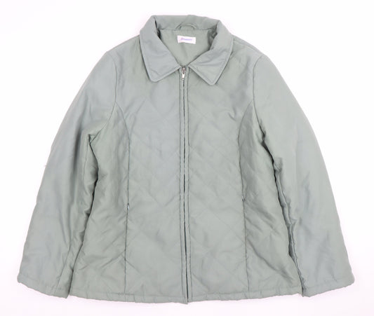 Damart Women Green Quilted Mid-Length Jacket Size 12