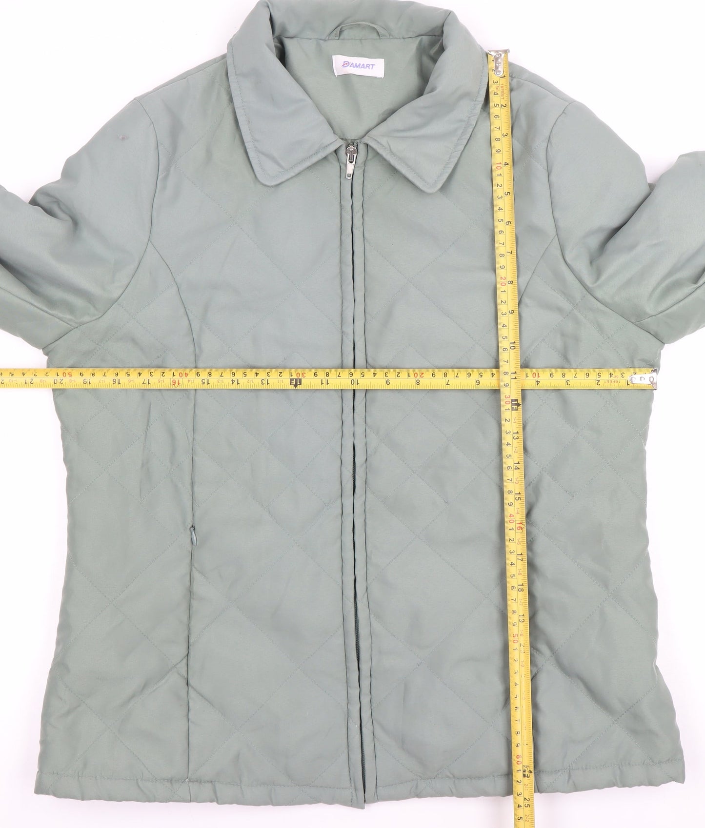 Womens UK Size 12 Damart Green Quilted Coat